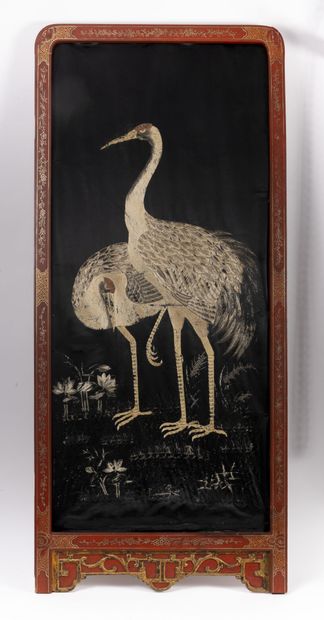 CHINE, Début XXème siècle
Heron embroidered...