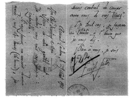 SATIE (Erik).
Lettre autographe signée à...