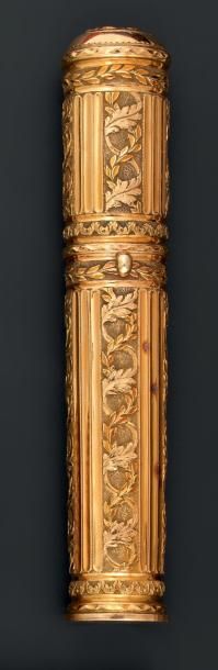 Etui à cire en ors de couleurs à décor de...