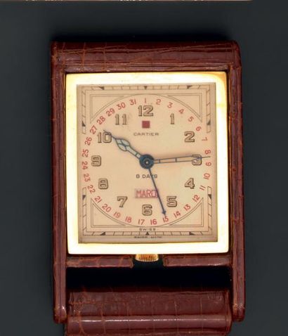 CARTIER SWISS
8 DAYS Elégant réveil de voyage...