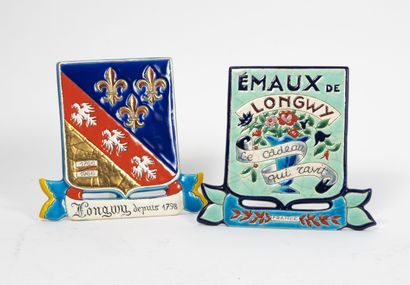 LONGWY
Lot de 2 plaques en faïence émaillée...