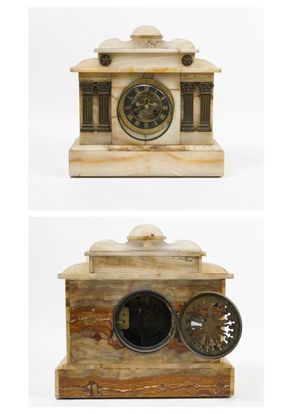 Important onyx terminal clock, surmounted...