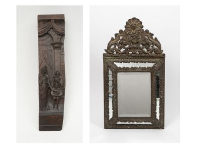 Style Hollandais, fin du XIXème siècle. 
Miroir...