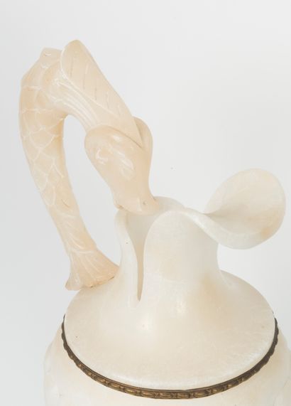 Two pieces of white alabaster form, from...