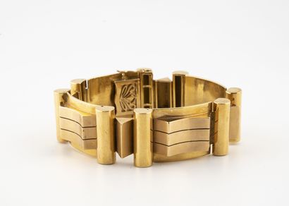 Tank bracelet in yellow and pink gold (750)....