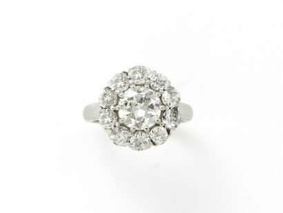 Daisy ring in white gold (750), set with...
