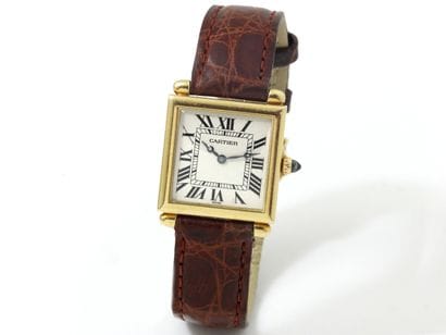CARTIER ''TANK''
Men's wristwatch in gold...