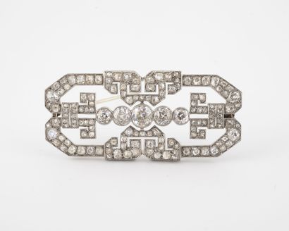 Platinum (850) and white gold (750) brooch,...
