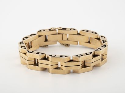 Yellow gold (750) bracelet with articulated...