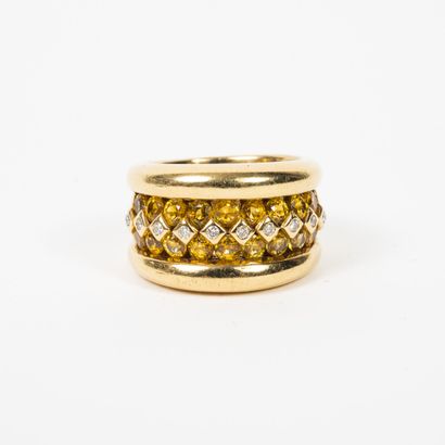 POIRAY
Yellow gold (750) band ring with two...
