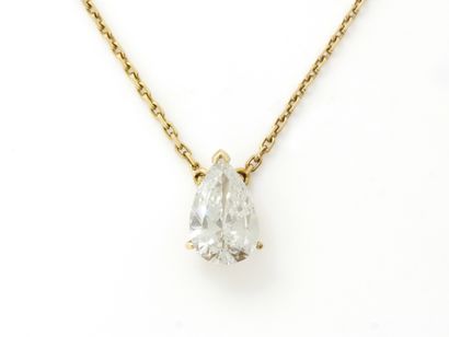 Pendant necklace in gold (750), set with...