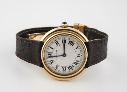 CARTIER
Men's wristwatch in yellow gold (750)....