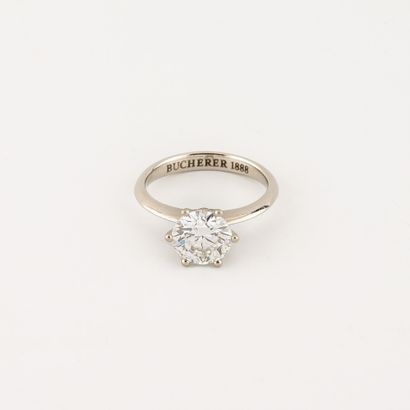 BUCHERER 1888
Platinum (850) solitaire ring...