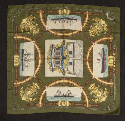 HERMES Paris
Square in printed silk twill...