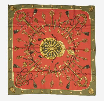HERMES Paris
Square in printed silk twill,...
