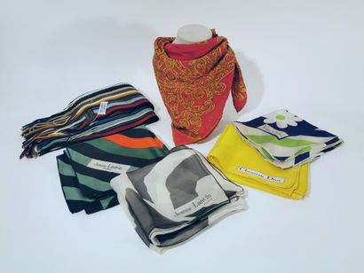 CHRISTIAN DIOR
Lot of five silk squares and...
