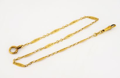 Yellow gold (750) watch chain with fancy...