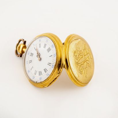Montre de col en or jaune (750).

Couvercle...