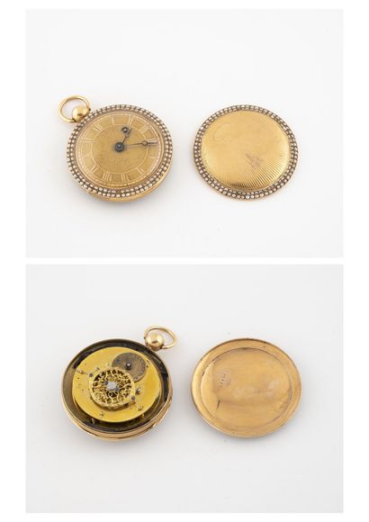 Montre de gousset en or jaune (750).

Couvercle...