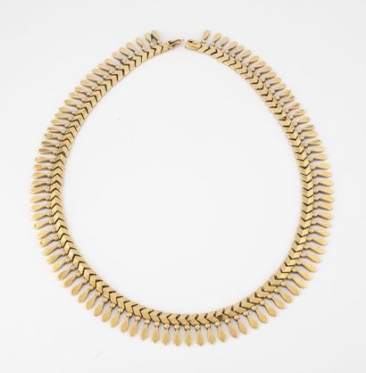 Yellow gold (750) drapery necklace with a...