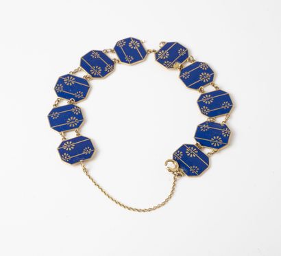 Articulated bracelet in yellow gold (750)...