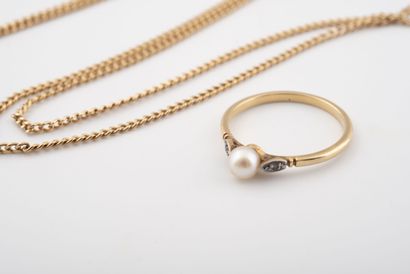 Lot comprenant :
- Necklace in yellow gold...