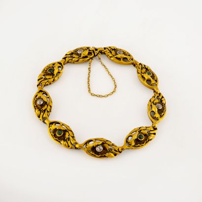 
Yellow gold (750) bracelet with articulated...