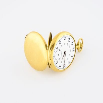 Montre de gousset en or jaune (750).

Couvercle...