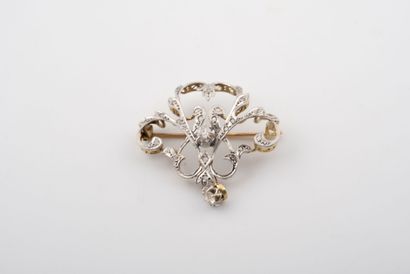Yellow gold (750) and platinum (850) openwork...