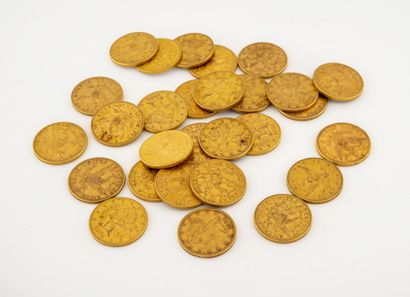 ÉTATS UNIS
Lot de 28 pièces de 5 dollars...
