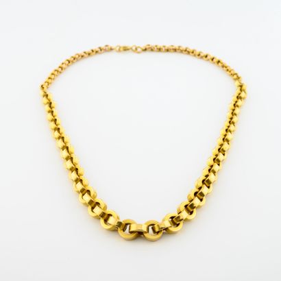 Yellow gold (750) necklace with thick forçat...