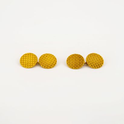 Paire de boutons de manchette en or jaune...