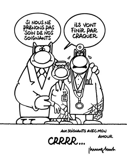 Dessin original à l’encre de chine de Philippe...