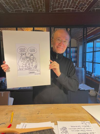 Dessin original à l’encre de chine de Philippe...