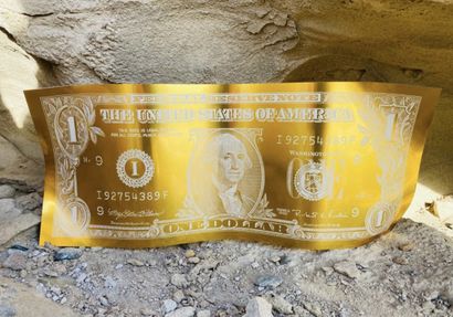 - Sculpture Karl Lagasse one dollar Gold...