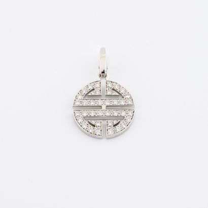 
Pendentif circulaire en or gris (750) à...