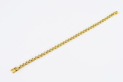 Bracelet ligne articulé en or jaune (750),...