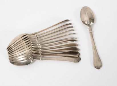 PUIFORCAT
Twelve silver mocha spoons (950),...