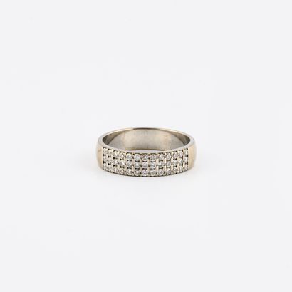 
Band ring in yellow gold (750) rhodium plated...