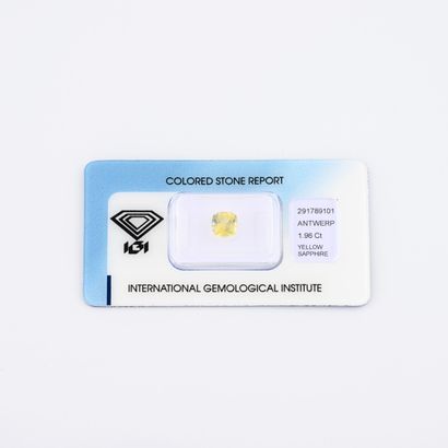 Yellow sapphire on paper, square cut, 1.96...