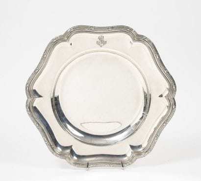 CARDEILHAC
Round silver dish (950) decorated...