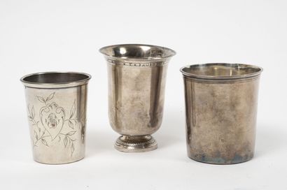 Set of 3 silver timbales (950).

Old men's...