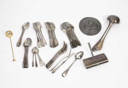 A large set of silver plated cutlery and...