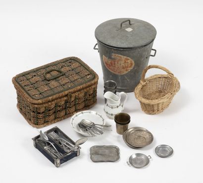 Lot including cutlery of dinette, broc and...