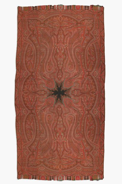 LYON
Polychrome woolen shawl decorated with...
