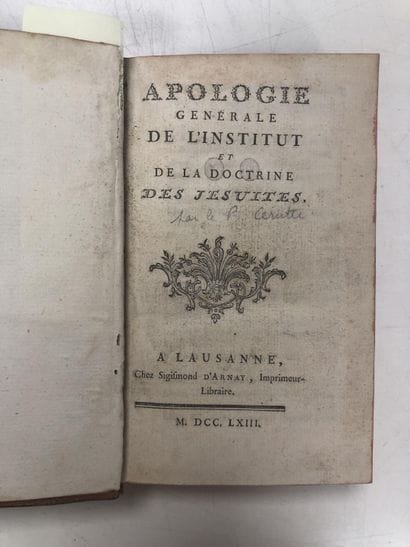 General apology of the institute and the...