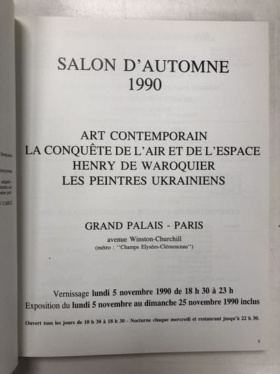 GRAND PALAIS
Salon d'automne 1990.

Paris,...
