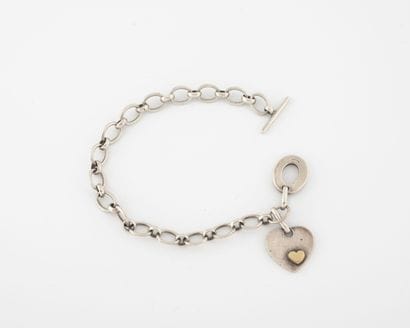LINKS
Silver bracelet (min. 800) with round...