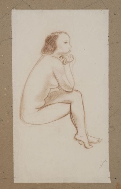 Ecole du XXème siècle
Study of a seated woman.

Sanguine...
