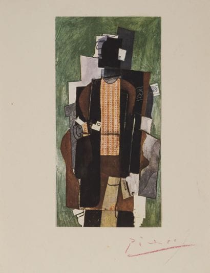 d'après PICASSO
Man with a pipe, 1914.

Reproduction...